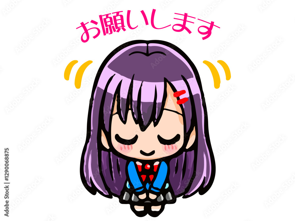 制服を着たかわいい女子高生SDキャラの落書き風イラスト素材5 制服を着たかわいい女子高生SDキャラの落書き風イラスト素材5