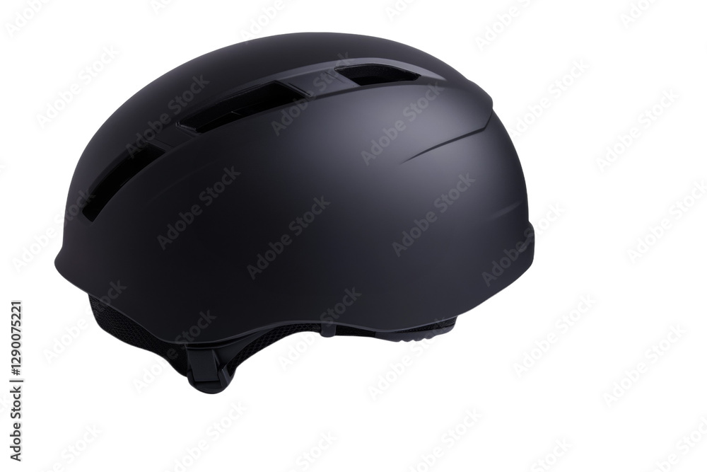 Black helmet with a black strap, isolated Black helmet with a black strap, isolated