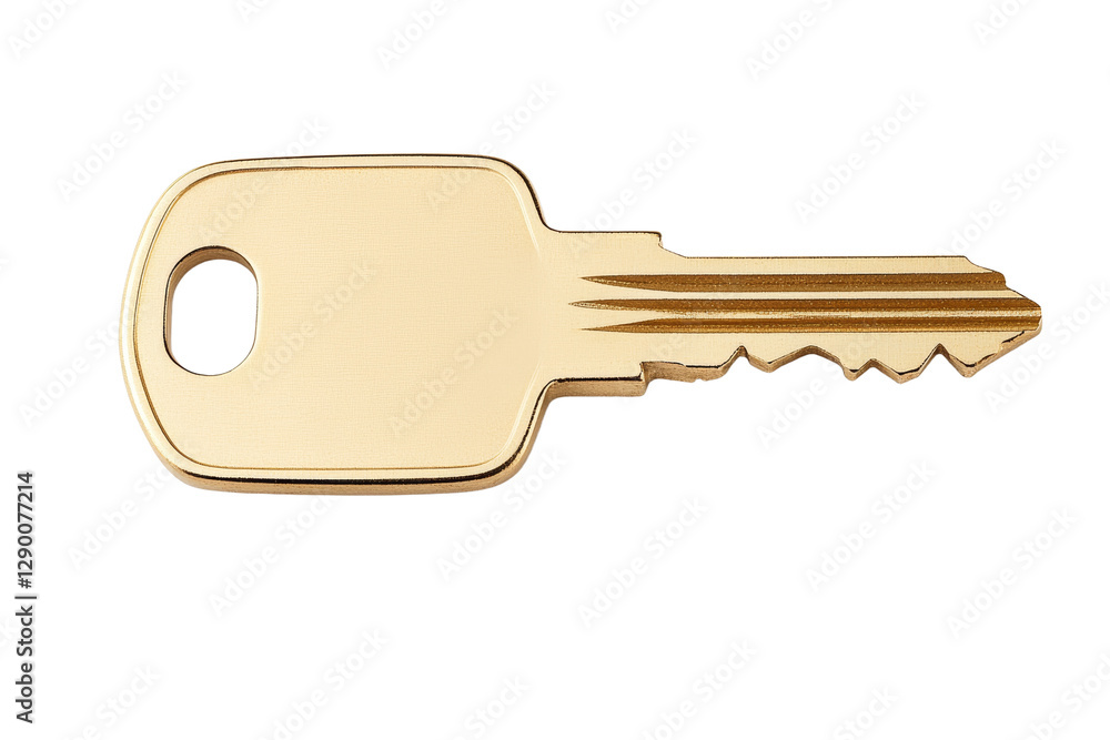 Gold key with a hole in the middle, isolated Gold key with a hole in the middle, isolated