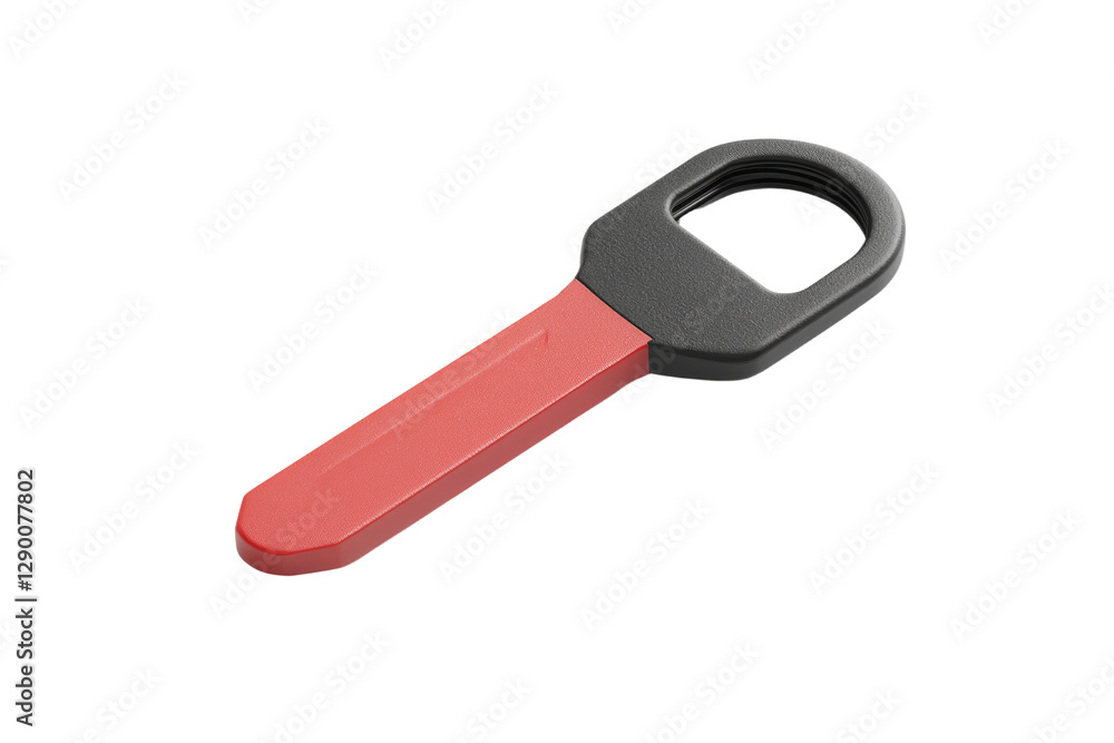 Red and black key with a black handle, isolated Red and black key with a black handle, isolated