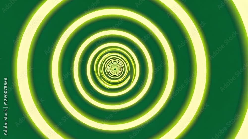 Vibrant green and yellow concentric circles expanding dynamically, creating mesmerizing geometric tunnel with seamless, hypnotic motion Vibrant green and yellow concentric circles expanding dynamically, creating mesmerizing geometric tunnel with seamless, hypnotic motion