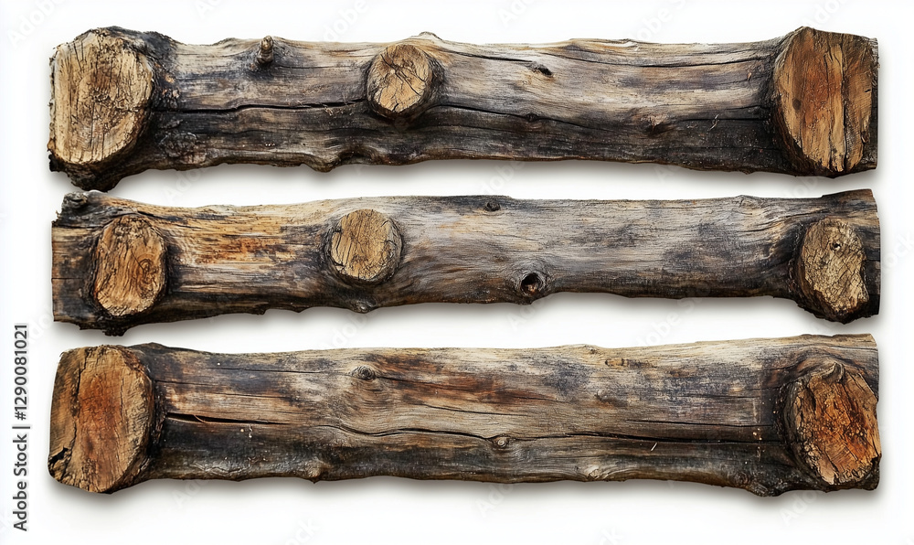 Rustic farmhouse fence made of old timber logs, embodying natural charm and country-style elegance Rustic farmhouse fence made of old timber logs, embodying natural charm and country-style elegance