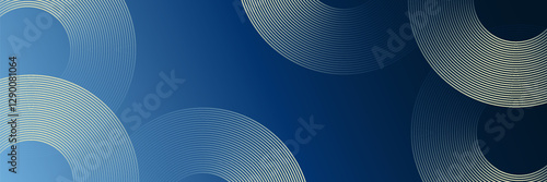 Blue abstract background with glowing circles. Swirl circular lines pattern. Geometric spiral. Twirl element. Modern graphic desi