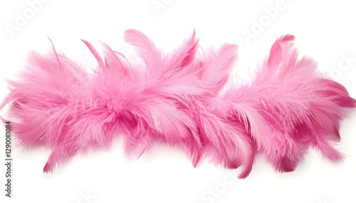 Pink feather boa isolated on white background, party isolated png like style.. Isolated on white background 