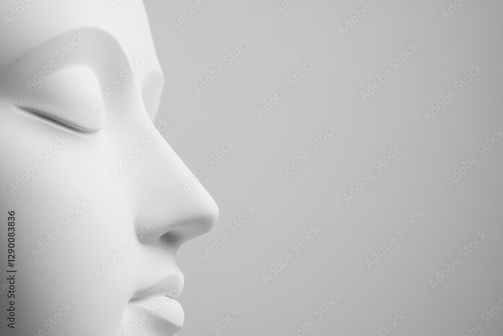 White face with a nose and eyes White face with a nose and eyes