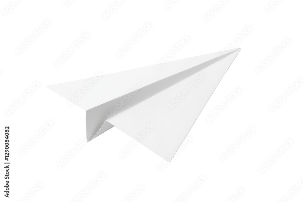 White paper airplane is flying in the air, isolated White paper airplane is flying in the air, isolated