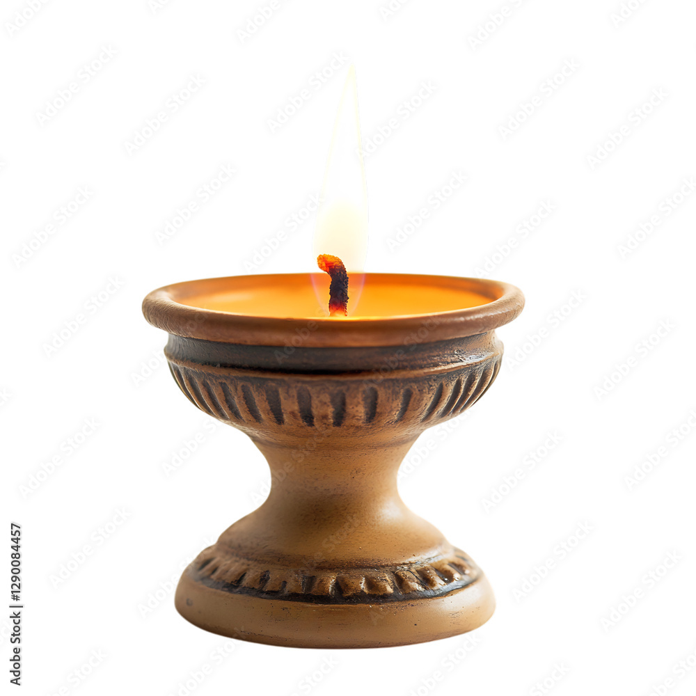 A Soft Steady Candle Flame from a Decorative Holder Isolated on Transparent Background A Soft Steady Candle Flame from a Decorative Holder Isolated on Transparent Background