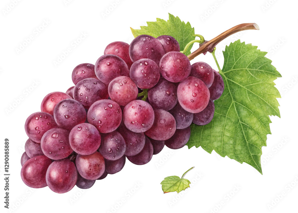Fototapeta premium red grapes isolated on white background