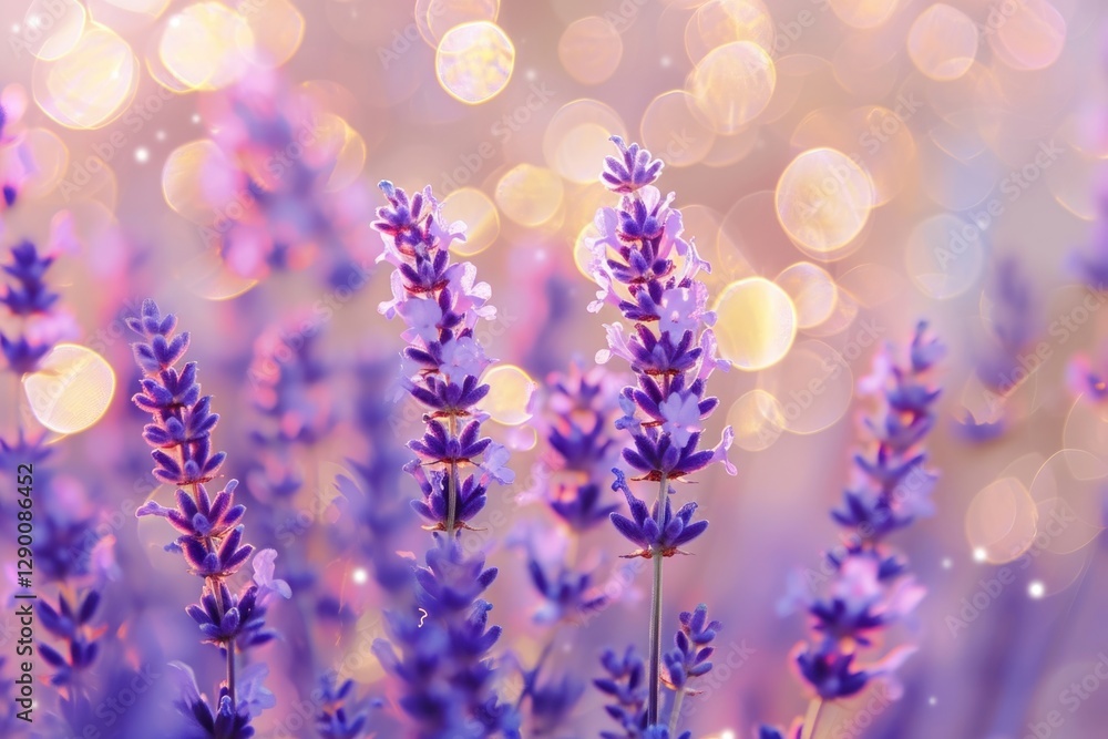 Naklejka premium Lavender shape pattern bokeh effect background backgrounds outdoors blossom.
