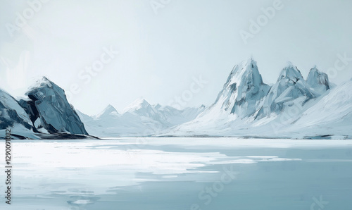 Wallpaper Mural Breathtaking frozen lake scene featuring clear ice and jagged natural formations for wintry outdoor adventure Torontodigital.ca