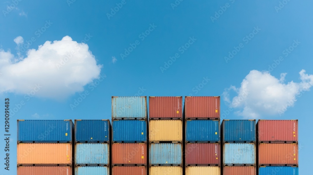 Shipping Containers Against a Blue Sky Shipping Containers Against a Blue Sky