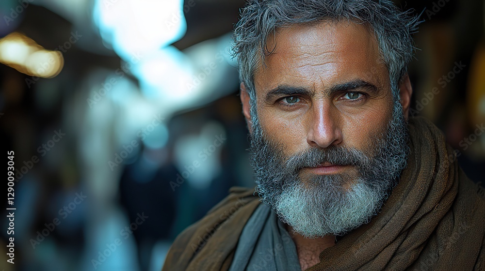 portrait of a bearded man in the streets of jerusalem biblical character portrait of a bearded man in the streets of jerusalem biblical character