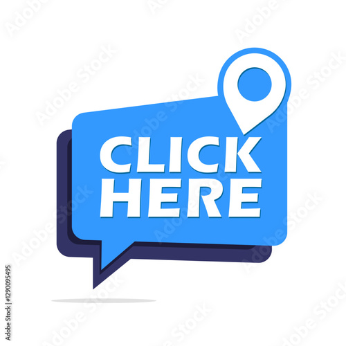 Click here bubble icon.