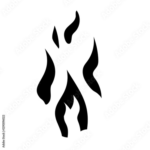 Fire and Flame Vector Black Shadow Icon - Illustration