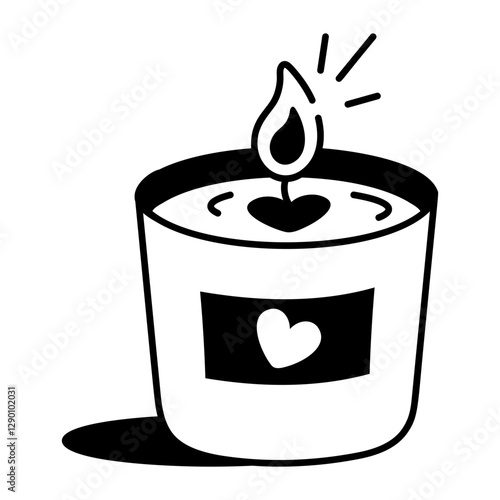 A hand drawn icon of scented candle 

