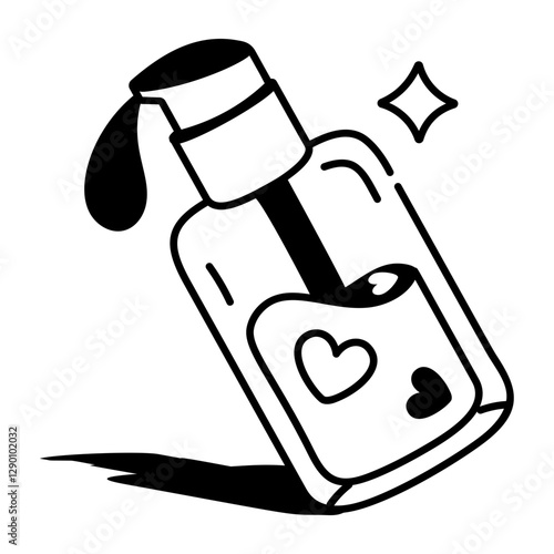 Liquid serum icon in hand drawn style 

