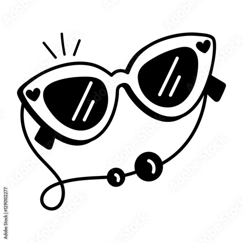 A hand drawn icon of sunglasses 
