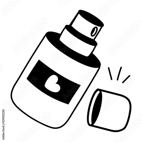 Face foundation icon in doodle style 
