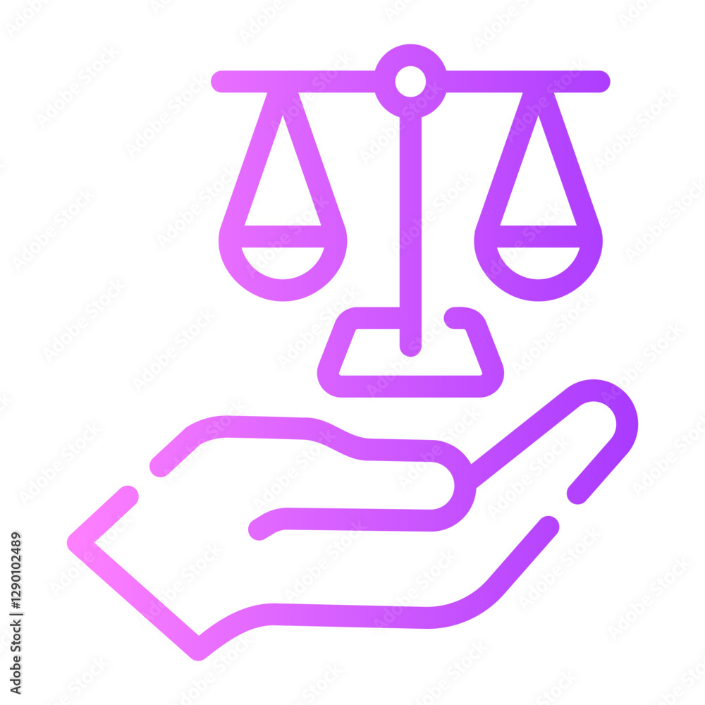 scales of justice Line Gradient Icon scales of justice Line Gradient Icon