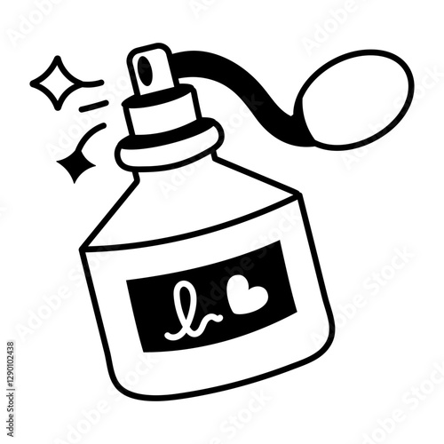 A hand drawn icon of glitter puff 
