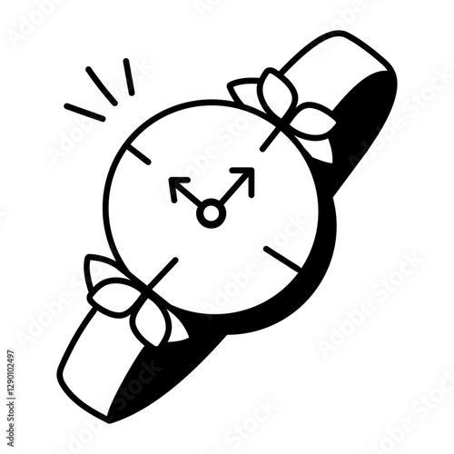 A hand drawn icon of wristwatch 

