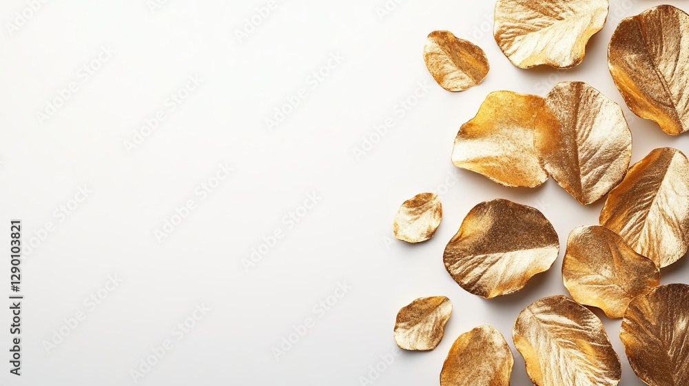 Vibrant Golden Leaves on Bright White Background Highlighting the Beauty of Autumn Nature and Elegance Vibrant Golden Leaves on Bright White Background Highlighting the Beauty of Autumn Nature and Elegance