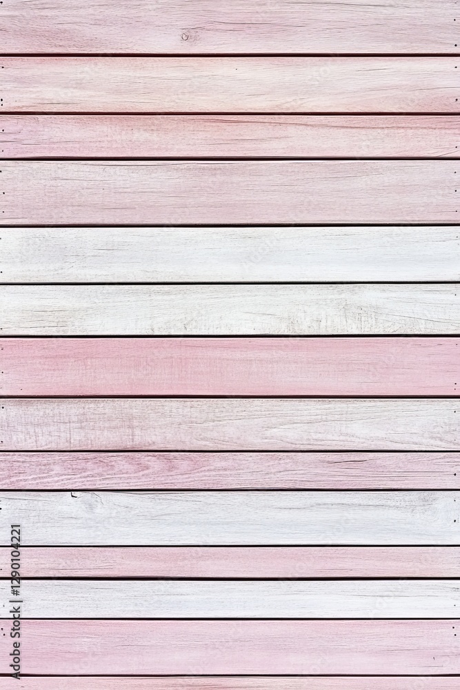 Naklejka premium Pastel pink and white wooden planks wall background