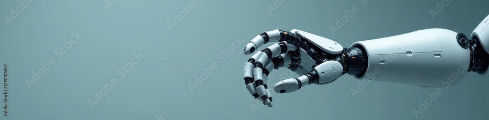 Articulated robotic hand, minimalist backdrop , concept, innovation Articulated robotic hand, minimalist backdrop , concept, innovation