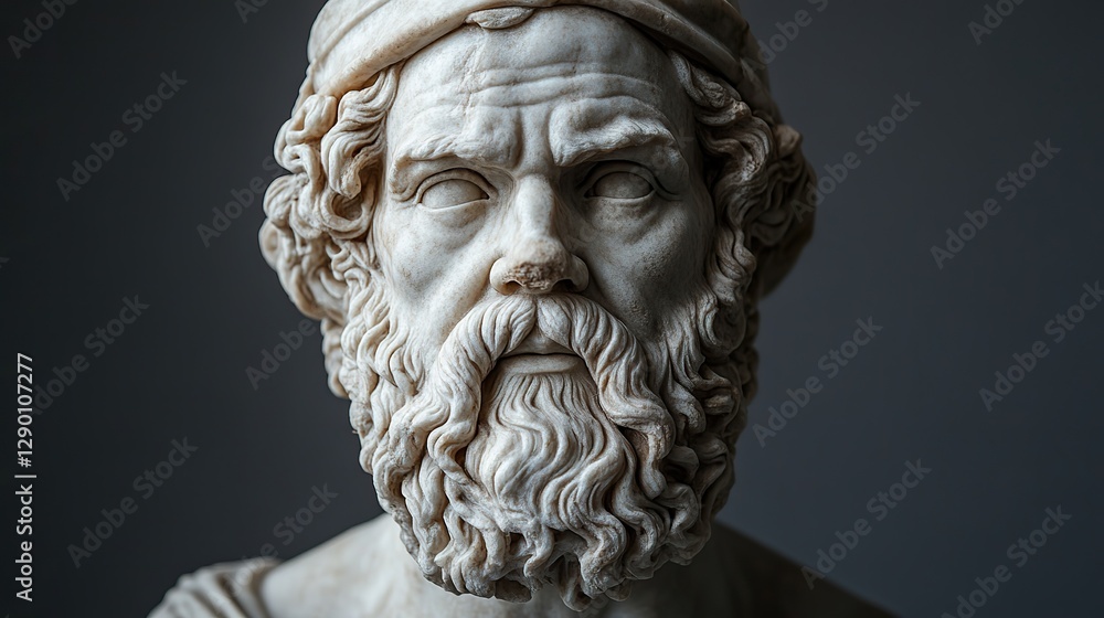 sculpture of socrates wearing a whool hat on grey background frontal view high resolution sculpture of socrates wearing a whool hat on grey background frontal view high resolution