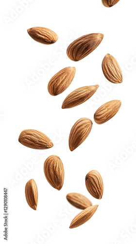 Wallpaper Mural flying almonds isolated on transparent white background, clipping path Torontodigital.ca