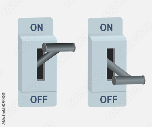 Vector illustration of an electric knife switch stock illustration