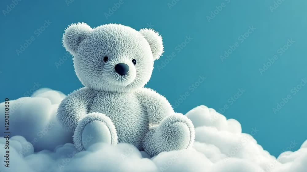 Serene Teddy Bear on Clouds: A Dreamy Image Serene Teddy Bear on Clouds: A Dreamy Image