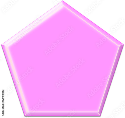 pink  pentagon shape 3d