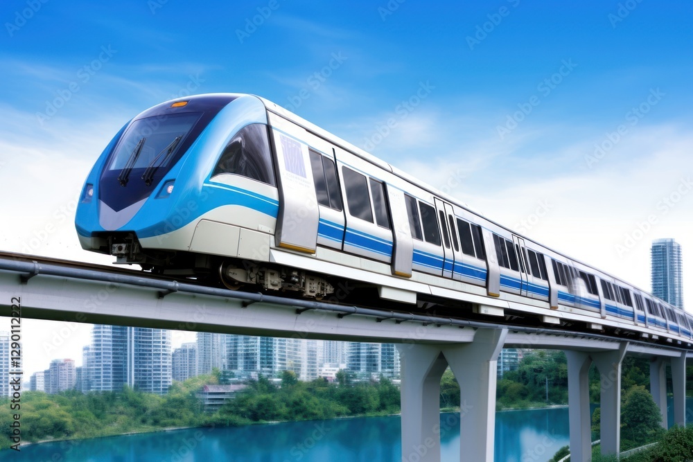 Naklejka premium SkyTrain train monorail vehicle.