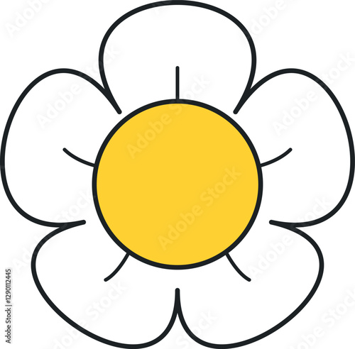 Doodle chamomile flower vector illustration