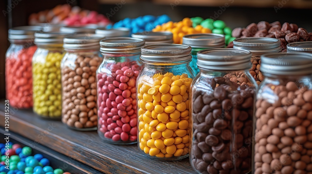 custom made wallpaper toronto digital fun and colorful candy buffet table for party with jellybeans, chocolate-covered almonds, and candy-coated chocolates