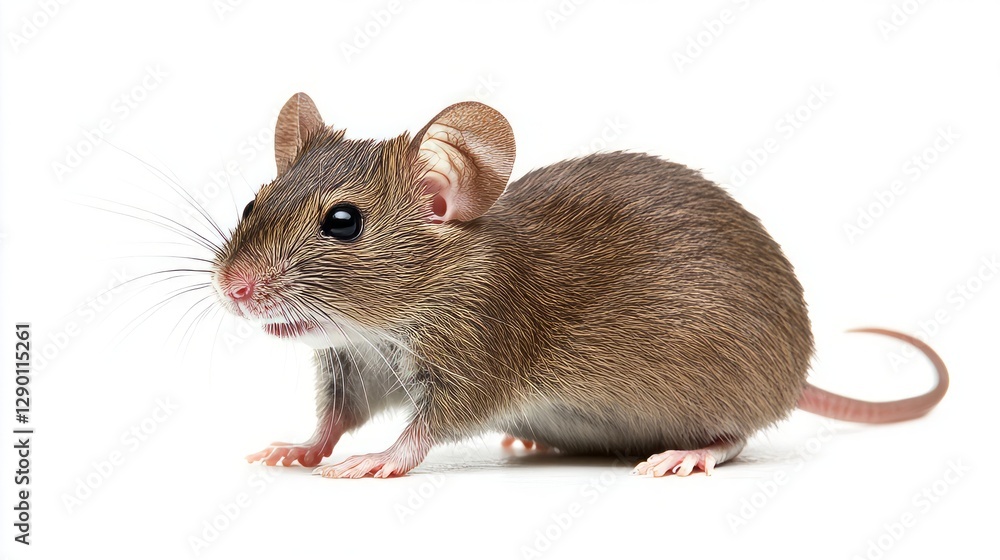 Cute Brown Mouse, Isolated. Cute Brown Mouse, Isolated.