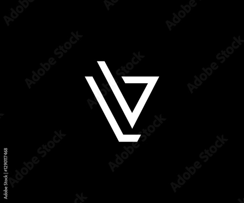 LV letter with tringle simple clean logo