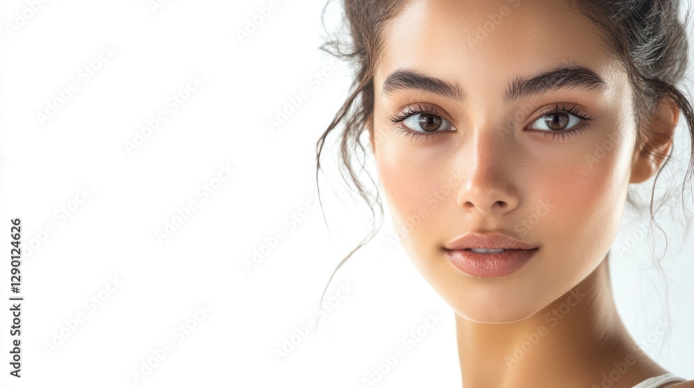 Fototapeta premium Close-up portrait of a young woman with natural beauty (1)