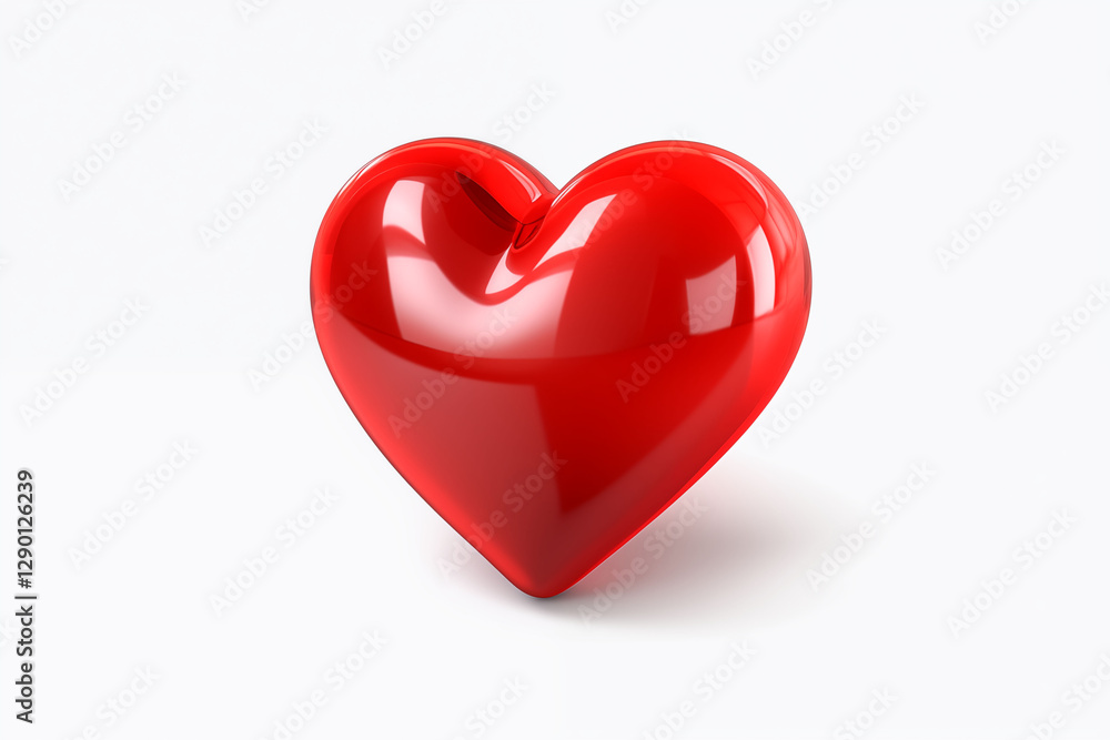 red heart 3d render icon white background generative ai red heart 3d render icon white background generative ai