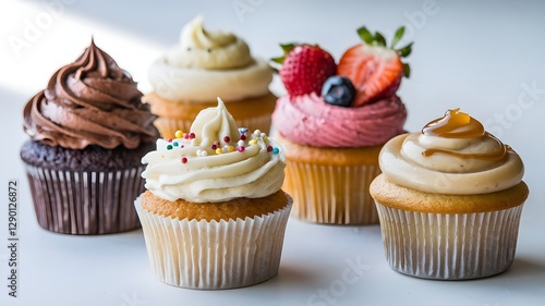Fairy cake, cupcake. Realistic 3D vector icon set