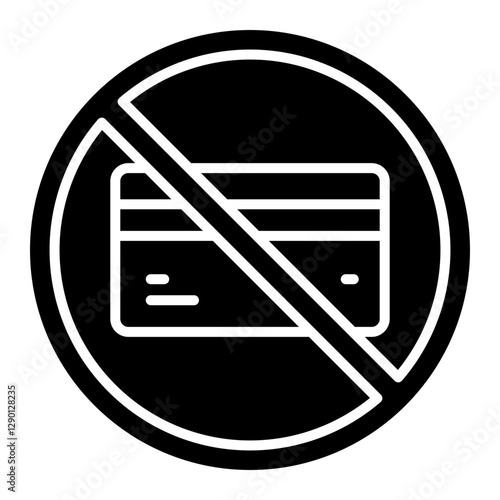 Illustration of No Credit Card Sign Glyph Icon