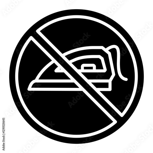 Illustration of No Iron Sign Glyph Icon