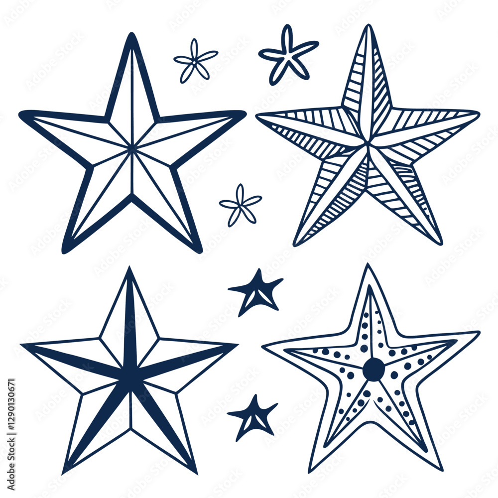 Each design features a different configuration of points, lines, Each design features a different configuration of points, lines,
