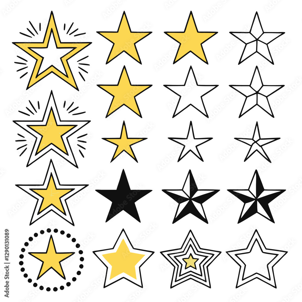 Fototapeta premium The stars come in different styles and designs