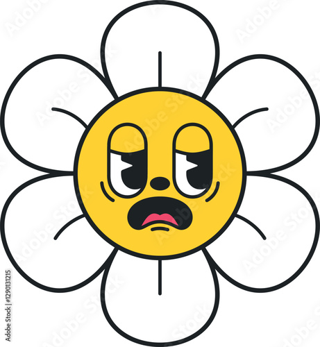Groovy comic daisy upset emoticon