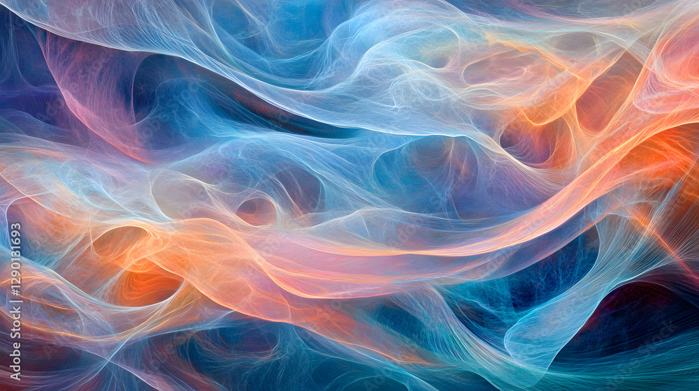 Colorful abstract background featuring a dynamic blue and orange swirl design creating visual movement and depth Colorful abstract background featuring a dynamic blue and orange swirl design creating visual movement and depth