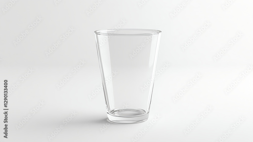 Clear Glass Cup with Water Isolated on White Background Clear Glass Cup with Water Isolated on White Background