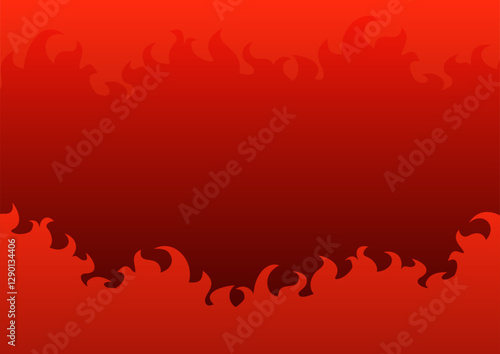 燃えさかる炎のグラデーション背景ベクターイラスト　A4サイズ横