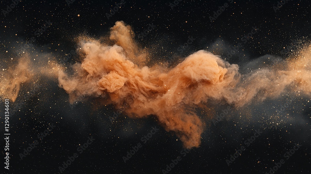 Fototapeta premium Cosmic dust cloud explosion outer space digital art abstract wide angle stellar formation